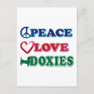 Peace-Love-Doxies- Dachsund Briefkaart
