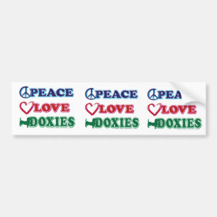 Peace-Love-Doxies- Dachsund Bumpersticker