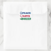 Peace-Love-Doxies- Dachsund Ronde Sticker (Tas)