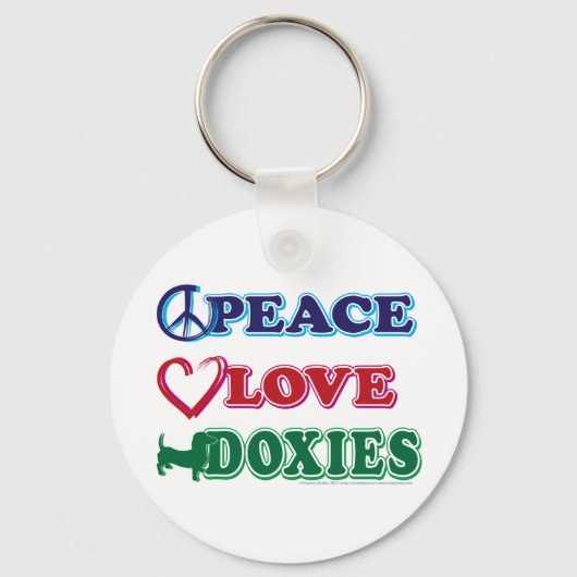 Peace-Love-Doxies- Dachsund Sleutelhanger (Voorkant)