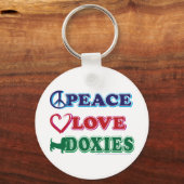 Peace-Love-Doxies- Dachsund Sleutelhanger (Voorkant)