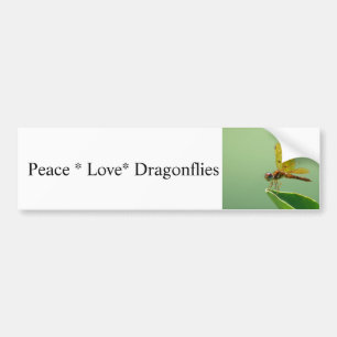 Peace Love Dragonflies Bumpersticker