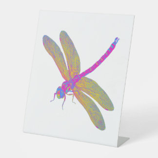 Peace Love Dragonfly Hippie Heart Dragonfly Woman Reclamebord Met Voetstuk