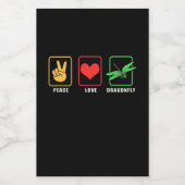 Peace Love Dragonfly Voedselcontainer Etiket (Enkel label)