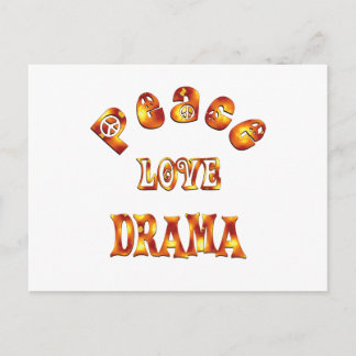 PEACE LOVE DRAMA BRIEFKAART