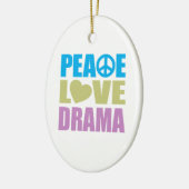 Peace Love Drama Keramisch Ornament (Links)