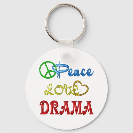PEACE LOVE DRAMA SLEUTELHANGER (Voorkant)