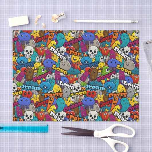 Peace Love Dream Abstracte Art Tissuepapier (Craft)