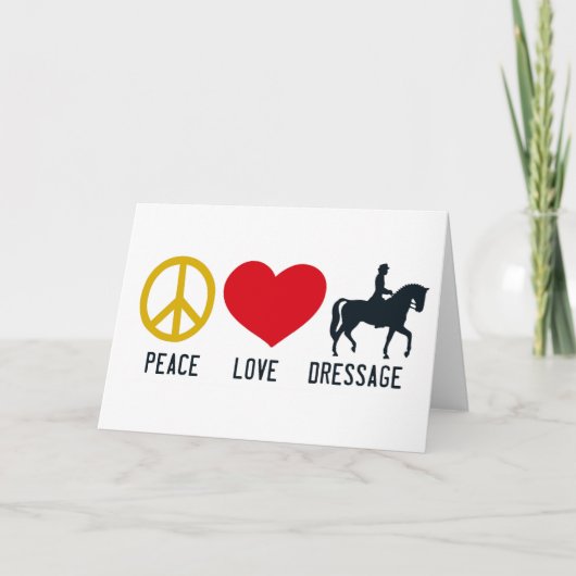 PEACE LOVE DRESSAGE WENSKAART BEDANKKAART (Voorkant)