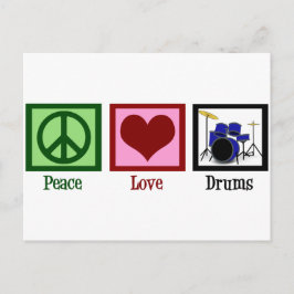 Peace Love Drums Briefkaart