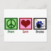 Peace Love Drums Briefkaart (Voorkant)