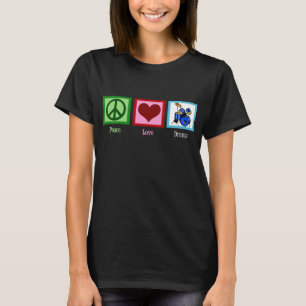 Peace Love Drums Cute Drummer Womens T-shirt