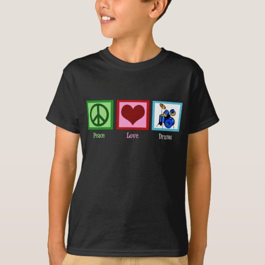Peace Love Drums Kinder T-shirt (Voorkant)