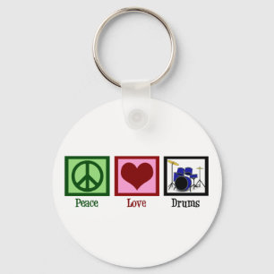 Peace Love Drums Sleutelhanger