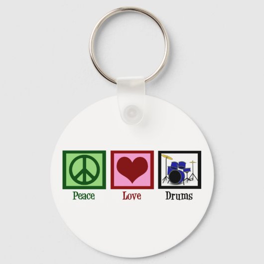 Peace Love Drums Sleutelhanger (Voorkant)