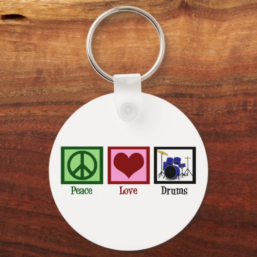 Peace Love Drums Sleutelhanger (Achterkant)