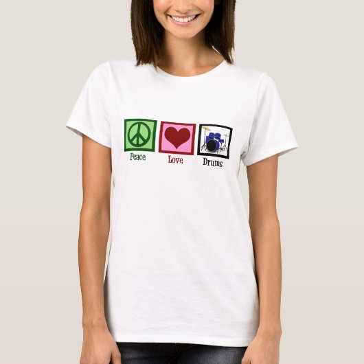 Peace Love Drums T-shirt (Voorkant)