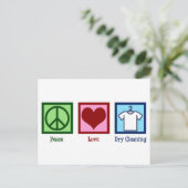 Peace Love Dry Cleaning Briefkaart (Staand voorkant)