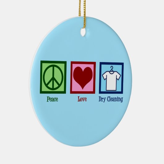 Peace Love Dry Cleaning Keramisch Ornament (Rechts)