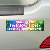 Peace Love Duck Tollers Bumpersticker (Op auto)