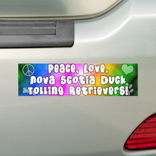 Peace Love Duck Tollers Bumpersticker (Op auto)