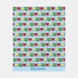 Peace Love Ducks Cute Custom Baby Fleece Deken