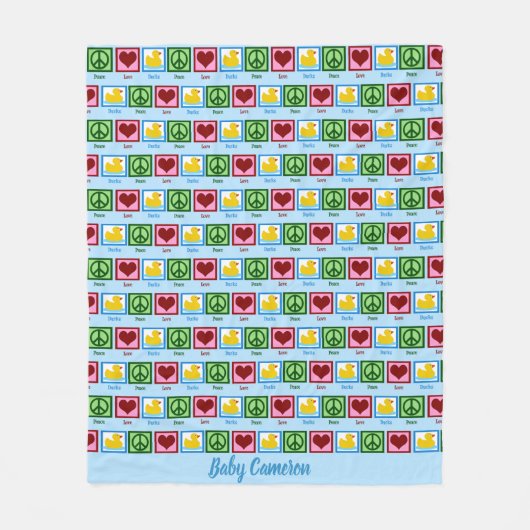 Peace Love Ducks Cute Custom Baby Fleece Deken (Voorkant)