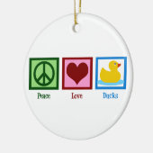Peace Love Ducks Cute Duck Mascot Kerstmis Keramisch Ornament (Links)