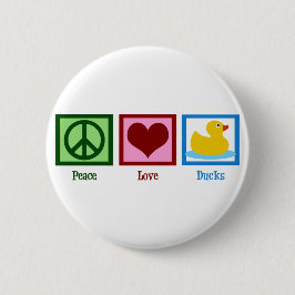 Peace Love Ducks Ronde Button 5,7 Cm