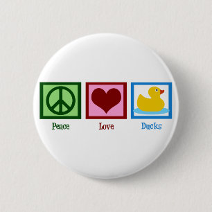 Peace Love Ducks Ronde Button 5,7 Cm