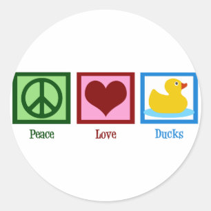 Peace Love Ducks Ronde Sticker