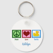 Peace Love Ducks Sleutelhanger (Voorkant)