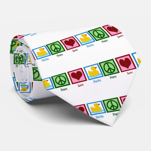 Peace Love Ducks Stropdas (Opgerold)