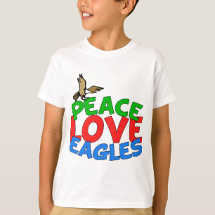 Peace Love Eagles Cool Bald Eagle Kinder T-shirt