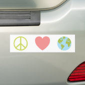 Peace Love Earth Bumpersticker (Op auto)