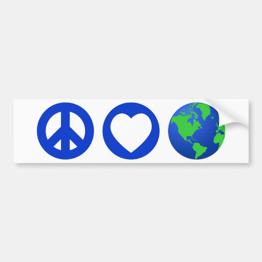 Peace Love Earth Bumpersticker (Voorkant)