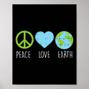 Peace Love Earth Cool Hippie Hippy Environmentalis Poster