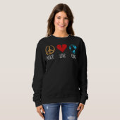 Peace Love Earth Cool Hippie Hippy Environmentalis Trui (Voorkant volledig)