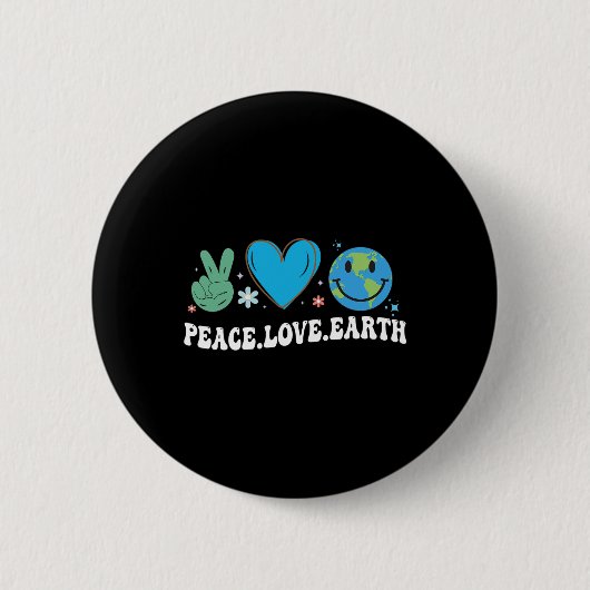 Peace Love Earth Day Ronde Button 5,7 Cm (Voorkant)
