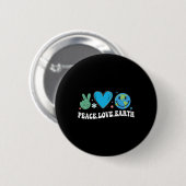 Peace Love Earth Day Ronde Button 5,7 Cm (Voorkant /achterkant)
