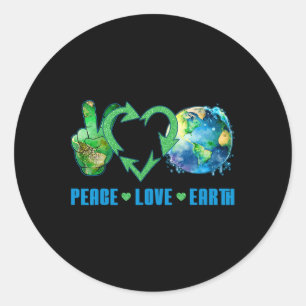 Peace Love Earth Planet Happy 54th Jubileum Env Ronde Sticker