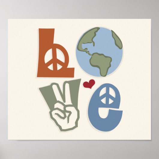Peace Love Earth Poster Print (Voorkant)
