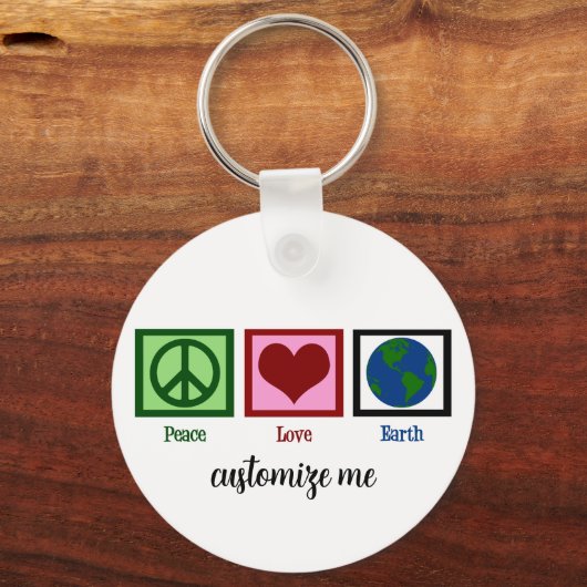Peace Love Earth Sleutelhanger (Achterkant)