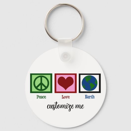 Peace Love Earth Sleutelhanger (Achterkant)