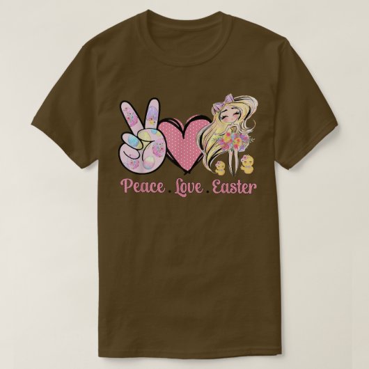Peace Love Easter Fairy Chicken Kinder Costume Egg T-shirt (Design voorkant)