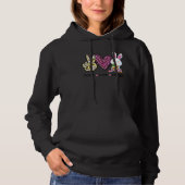 Peace Love Easter Leopard Bunny Egg Basket Hoodie (Voorkant)