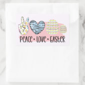 Peace Love Easter Rechthoekige Sticker (Tas)