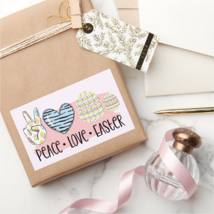 Peace Love Easter Rechthoekige Sticker