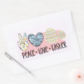 Peace Love Easter Rechthoekige Sticker (Envelop)