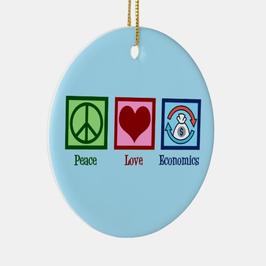 Peace Love Economics Keramisch Ornament (Rechts)